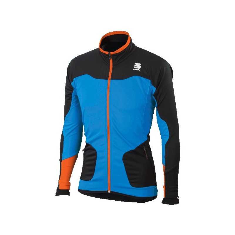 Oppvarming jakke Sportful Apex WS Jacket elektrisk blå-orange-svart